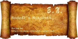 Bodzás Nikolett névjegykártya