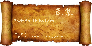 Bodzás Nikolett névjegykártya