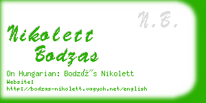 nikolett bodzas business card